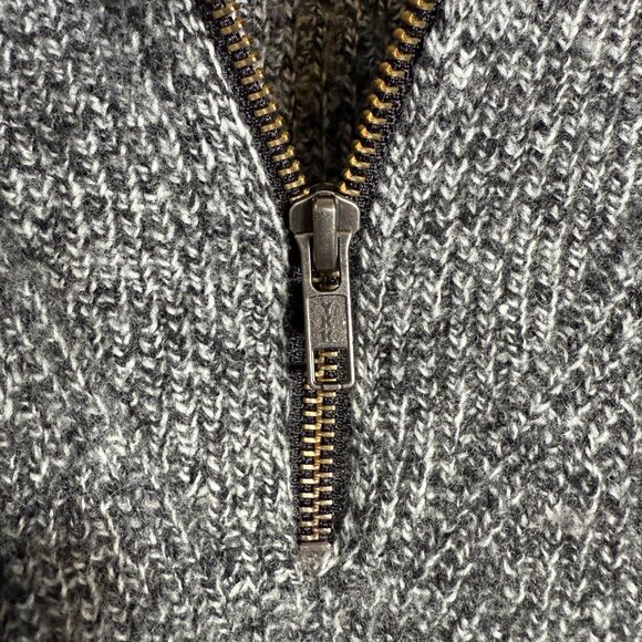 Madewell Ribbed Half-Zip Wool Sweater Dress Women's Medium Gray Knit Minimalist - Picture 10 of 16